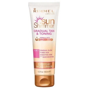 Rimmel Sun Shimmer Gradual Tan Toning 4-in-1 Lotion Argan Oil 125ml 4.2 fl oz - Picture 1 of 3