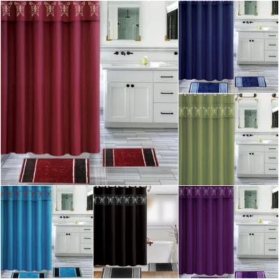 NUEVO JUEGO DE 15 PIEZAS ALFOMBRA DE BAÑO ALFOMBRA CORTINA DE DUCHA O CERÁMICA MEZCLA DE COLORES DISEÑO BFLY Foto 1 de 3