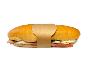 Baguette Collar Tortilla Sleeve Disposable Compostable Sandwich Packaging - Picture 1 of 3