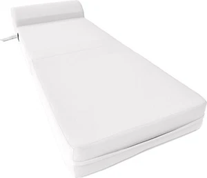Silla para dormir blanca camas plegables de espuma, sofá cama abatible portátil 6 x 24 x 70 - Imagen 1 de 6