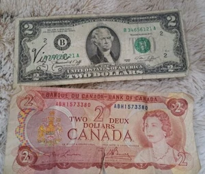 2 Dollar Schein 1976 Serie USA / 1974 Kanadier  - Bild 1 von 2