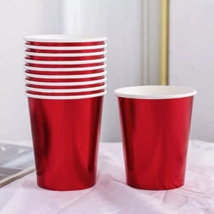 24x Algon Biodegradable 200ml disposable party glasses Bright Red - Picture 1 of 1