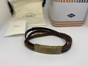 Fossil Armband Triple-Strand Herren Men Braun Leder mit Geschenkbox JOF00530715 - Bild 1 von 3
