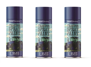 3x 400ML TRACTOR TOUCH UP & REPAIR SPRAY PAINT F BLUE COLOUR QUICK DRY - Picture 1 of 1
