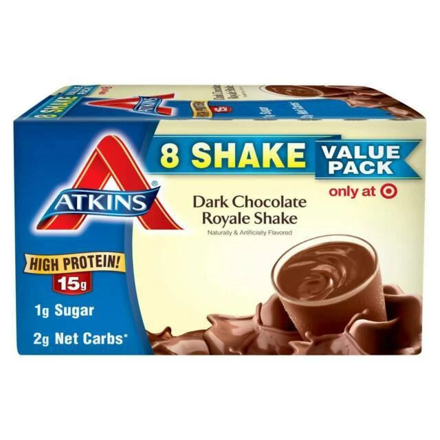 Atkins Gluten Free Protein-Rich Shake Dark Chocolate Royale - 8 Pieces