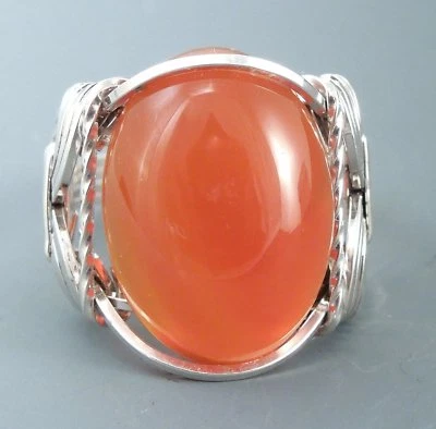 Sterling Silver Carnelian Cabochon Wire Wrapped Ring  - Image 1 of 4