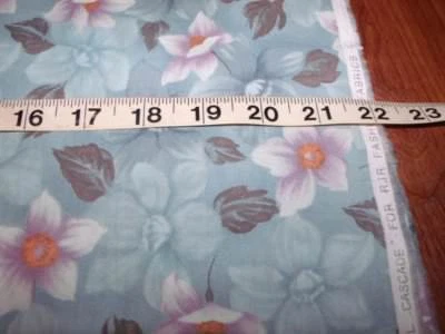 Vintage FLORAL CASCADE  White and Mint Greens Cotton Fabric  RJR Fashions - Image 1 of 4