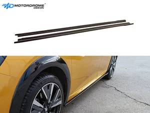 SIDE SKIRTS EXTENSIONS V.2 FOR PEUGEOT 208 MK2 (2019-) ABS GLOSS BLACK - Picture 1 of 7