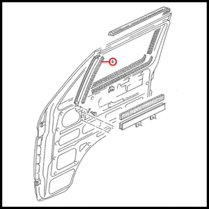 VW T3 T25 CAMPER VAN BUS FRONT DOOR PILLAR WINDOW GUIDE INSERT RUBBER SEAL L/R - Picture 1 of 2