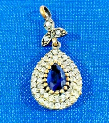 ~ VINTAGE PENDANT WITH  STONES AND SAPPHIRE - SPECIAL SALE / 200 - Image 1 of 4