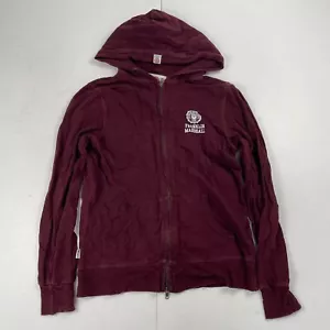 Franklin Marshall Hoodie Medium Burgund Womens Hooded Jumper Sweatshirt Full Zip - Picture 1 of 13