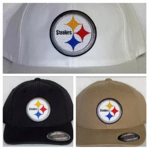 Pittsburgh Steelers "FLEX FIT" Cap 🏈CLASSIC NFL PATCH/LOGO 🏈3 SIZES 🏈NEW - Picture 1 of 8