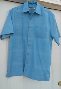 Havanera Co. Short Sleeve Button Front Men's Shirt w/Pocket (S, Blue) - Picture 1 of 2