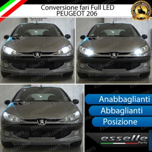 KIT FARI FULL LED PER PEUGEOT 206 DAL 10/2006 CONVERSIONE COMPLETA 6000K BIANCO - Foto 1 di 7