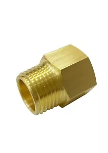 Female Metric to Male NPT Adapter in Brass Female-Male Extension - Picture 1 of 5