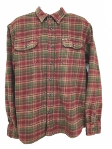 Mens ORVIS 2XL Long Sleeve Thick Woven 4 Pocket Button Up Long Sleeve Red Shirt - Picture 1 of 13