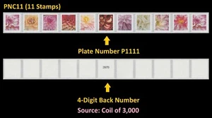 US 5982-5991 5991a Dahlias F #on# PNC11 P1111 4d back # MNH 2025 - Picture 1 of 3