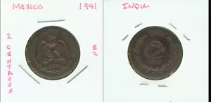 MONEDAS MUNDIALES MÉXICO 1941 2 CENTAVOS (G799) BRONCE - Imagen 1 de 1