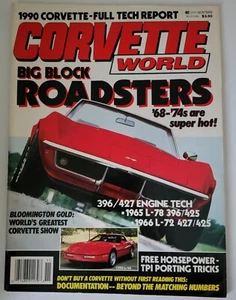 Corvette World Magazine November 1989 Excellent Condition - Picture 1 of 2