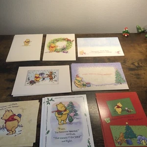 Vintage Winnie the Pooh holiday cards 24 assortment three of each eight designs - Picture 1 of 15