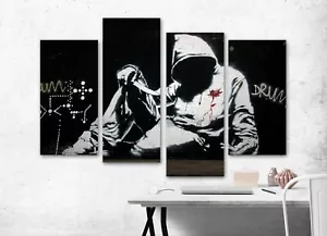 Banksy fallen angel black and white set of 4 new canvas prints - Picture 1 of 3