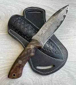 Jagdmesser Taschenmesser Rosenholz 150 lagen Damaststahl Klinge Handgefertigt - Bild 1 von 7