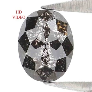 0.33 CT Natural Loose Oval Cut Diamond 4.90 MM Salt And Pepper Diamond NQ2149 - Picture 1 of 8