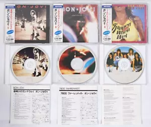 BON JOVI 1st-3rd Album Set Japan 1988 Picture Disc Limited Edition CD w/OBI Rare - Picture 1 of 23