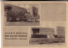 VILLAROSA NON VIAGGIATA  ANNI 30/40 COLONIA MUSSOLINI ANIMATISSIMA 2 VEDUTE
