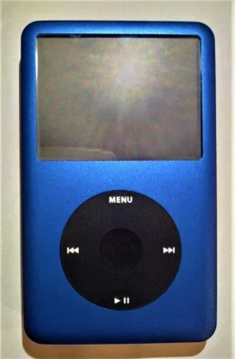 IPOD CLASSIC 6TH GEN BLUE SD 512GB! ROCKBOX!  ALUMINIUM METAL FRONT! LOT BONUS! - Image 1 of 4