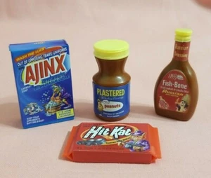 WACKY PACKAGES Minis Series 1 Lot of 4 Ajinx, Hit Kat, Plastered, Fish-Bone - Picture 1 of 7