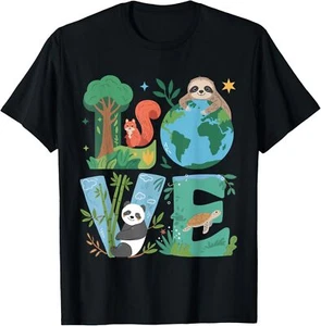 Love Earth Day Planet 2025 Anniversary Environmental Animals T-Shirt - Picture 1 of 6