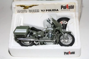 POLISTIL 1:15 MOTO GUZZI V7 Italian Polizia Motorcycle. Mint in Original Box - Picture 1 of 8