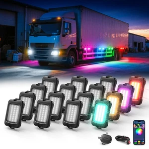 MICTUNING 8/12/16/20Pods Q1 RGB+IC LED Rock Lights Truck LED Underglow Neon Lamp - Picture 1 of 55