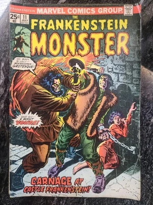 The Frankenstein Monster #11-Marvel Comics 1975-Carnage at Castle Frankenstein! - Image 1 of 2