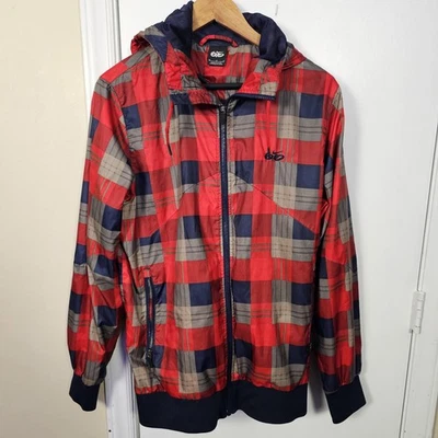 Jaqueta Nike 6.0 manga longa com capuz zíper completo tamanho M xadrez esportiva corta-vento - Imagem 1 de 4