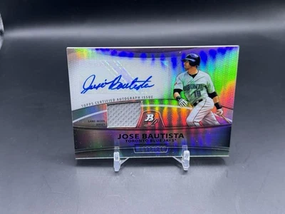 2010 Bowman Platinum Baseball Jose Bautista Refractor Patch Auto /740 - Image 1 of 2