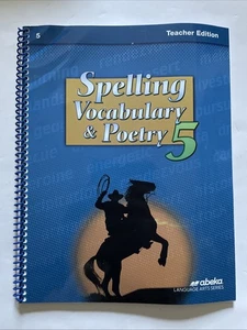 Abeka Spelling Vocabulary & Poetry 5 Teacher Edition With Disk Language Arts - Picture 1 of 14