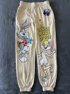 Looney Tunes Flintstones Sweats Herren Größe Small Bugs Lola Tweety beige neu Etikett - Bild 1 von 12