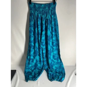 Lotus and Luna Tie Dye Smocked Waist Oversized Harem Pants Size S/M Beachy - Picture 1 of 3