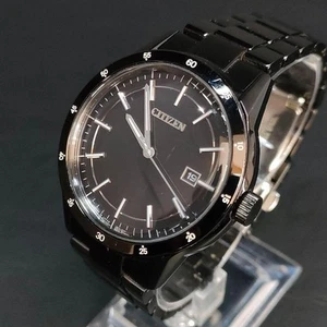 Citizen J810 Eco-Drive Solar Men's Watch Black White Used Condition - Picture 1 of 8
