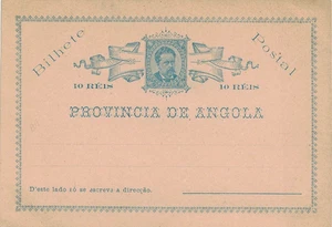 Una tarjeta postal de 10 réis de Angola de colección bonita, sin problemas, sin usar - Imagen 1 de 1