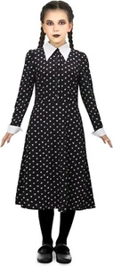 Wednesday Addams Girls Costume Long Sleeve Dress, Large - Picture 1 of 7