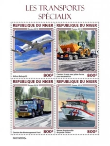 Níger - Vehículos de transporte especial 2019 - Hoja de 4 sellos - NIG190202a - Imagen 1 de 1