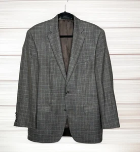Lauren Ralph Lauren Suit Jacket  Blazer Wool Silk Linen Blend Plaid Men’s 40R - Picture 1 of 12