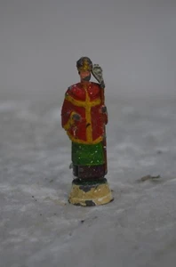 ANCIEN SOLDAT DE PLOMB PORTE DRAPEAU TAMBOUR CAVALIER MOYEN AGE RELIGION - Imagen 1 de 1