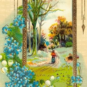 BEAUTIFUL Postcard Antique Friendship Greeting Card Happy Birthday Melvin,MI - Picture 1 of 7