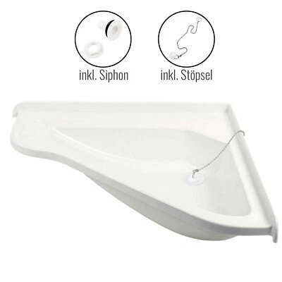 Wohnwagen Waschbecken 58x54x9cm Wohnmobil Eckwaschbecken + Siphon gerade 3/4' - Bild 1 von 4