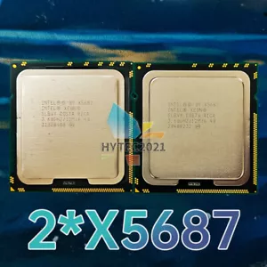2PCS Intel Xeon X5687 SLBVY 3.6GHz 4Cores 12MB 130W LGA1366 CPU Processor - Picture 1 of 3