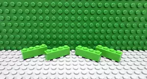 Lego 4 Bright Green 1x4 brick block NEW - Picture 1 of 1